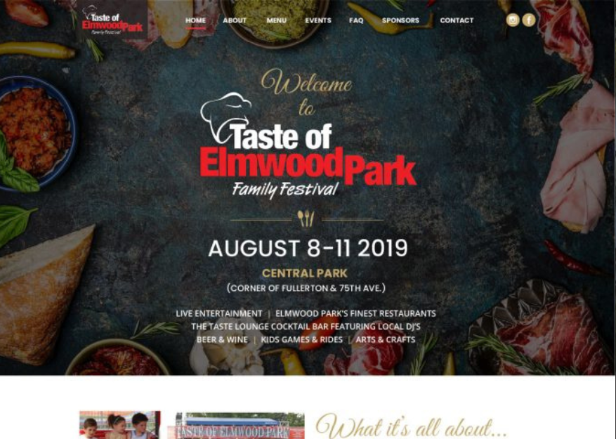Taste of Elmwood Park - Website Development for Municipalities